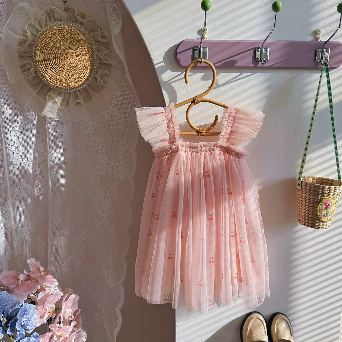 Children's Tulle Dress with Cherries