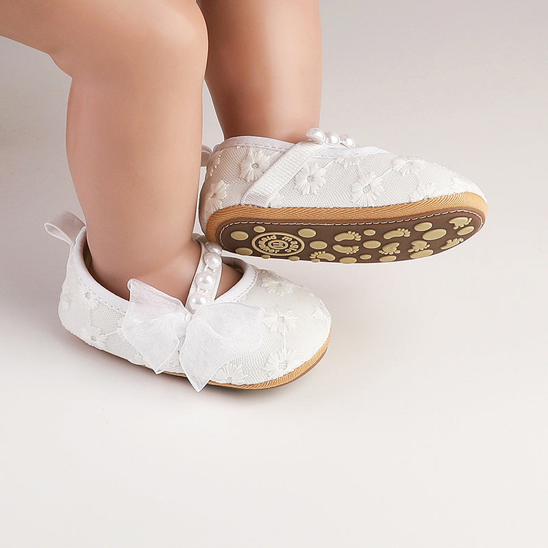 Girls' Pearl and Flower Shoes