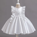 Luxury Party Dress with Flowers and Pearls