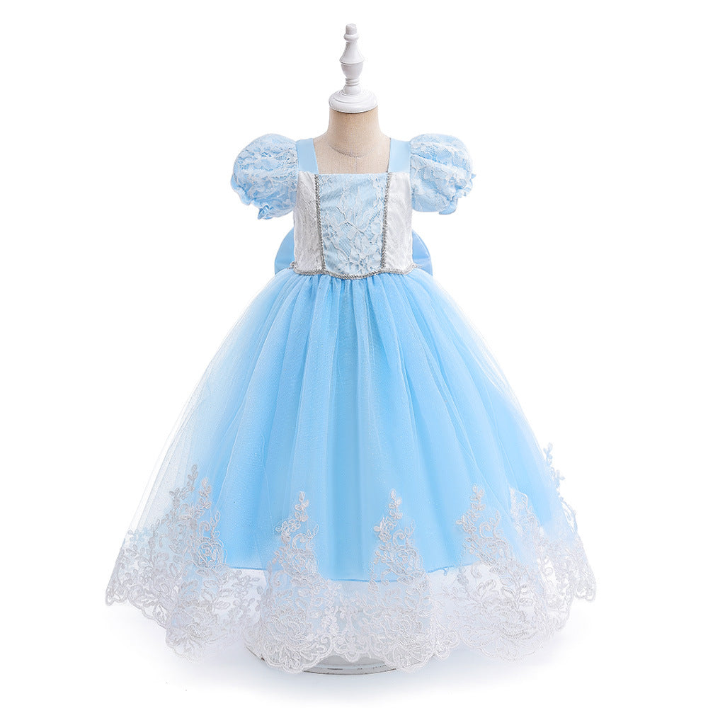 Blue Floral Party Dress