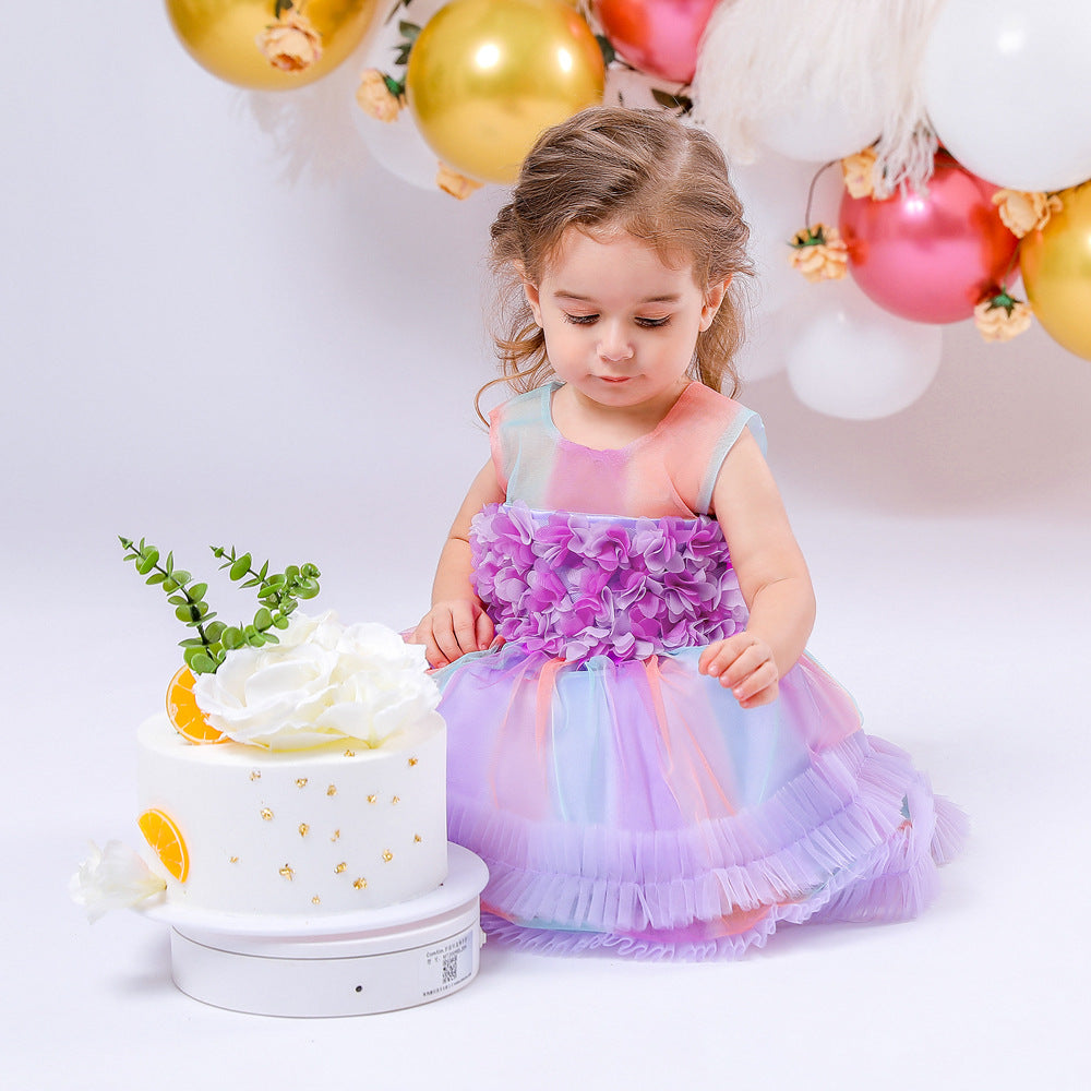 Vestito floreale in tulle per bambini