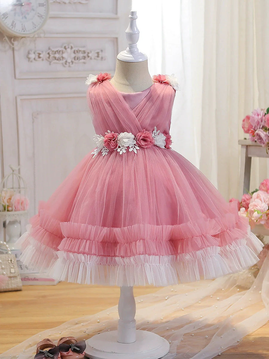 Flower Tulle Children's Party Dress