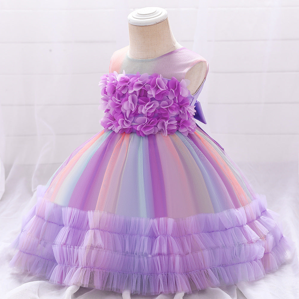 Vestito floreale in tulle per bambini