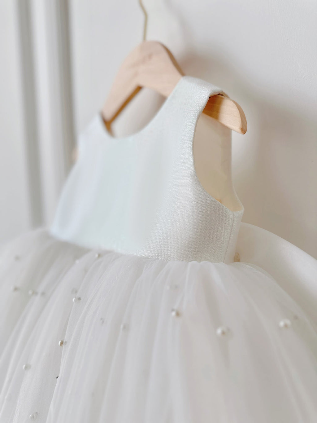 Children's Party Dress with Pearls and Bow