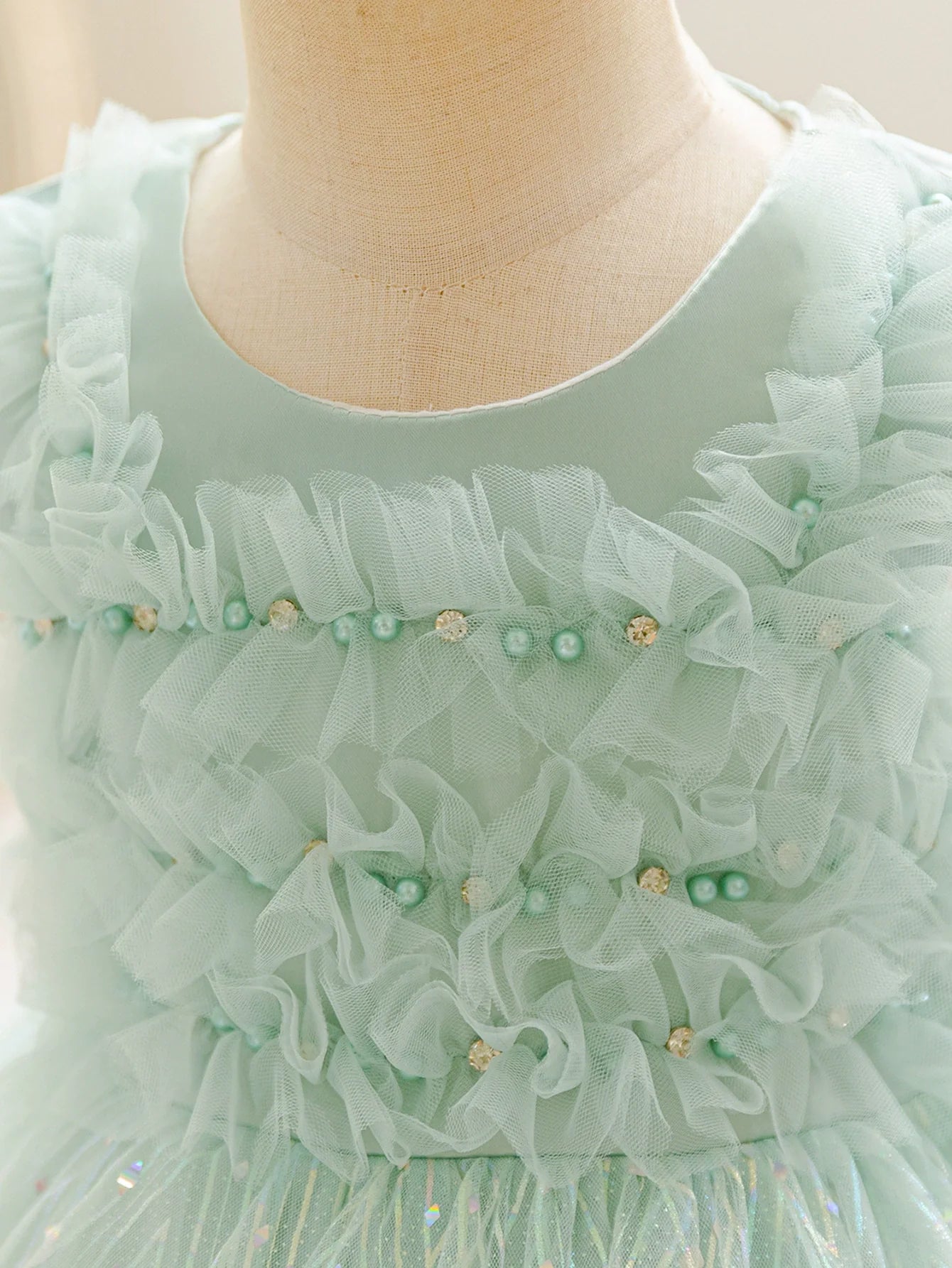 Children's Party Dress with Sparkles and Pearls
