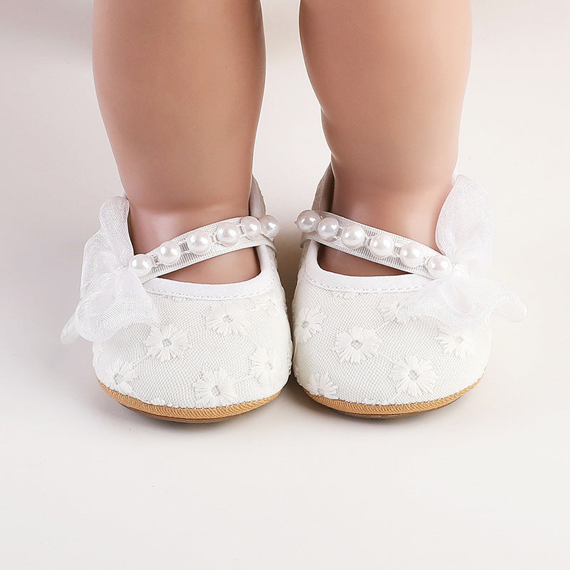 Girls' Pearl and Flower Shoes