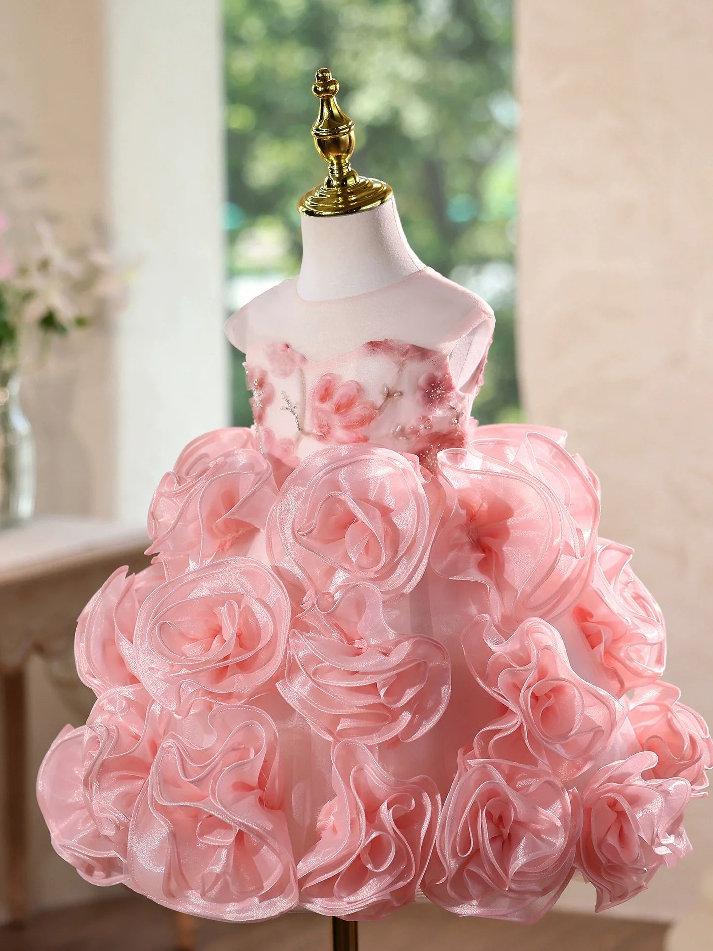Children's Floral Sequin Dress