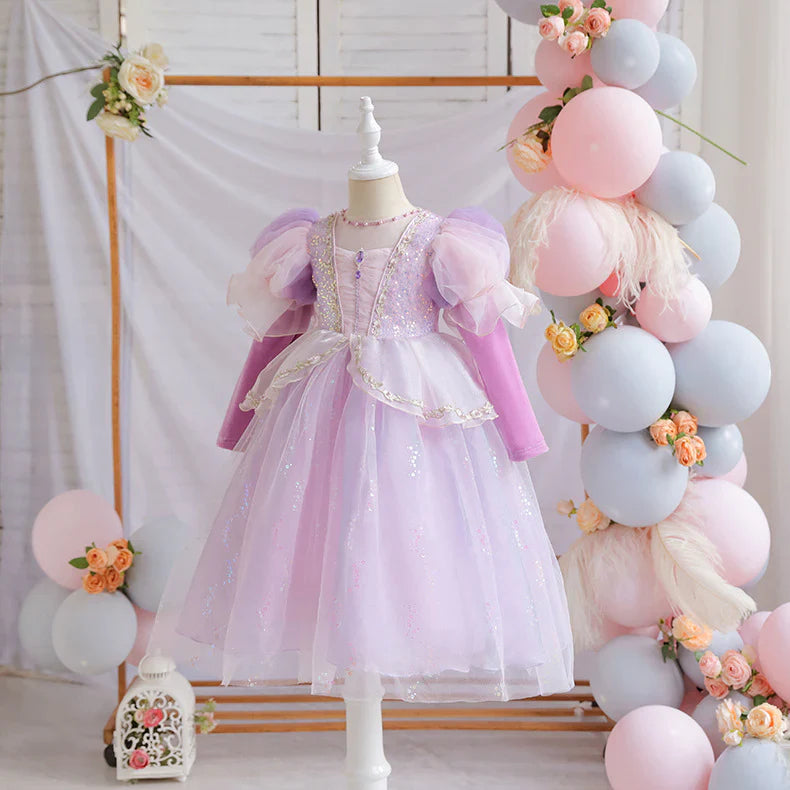 Long Sleeve Shiny Children's Dress