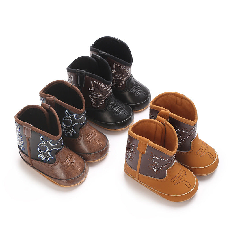 Stivale Ricamato da Bambino Stile Country