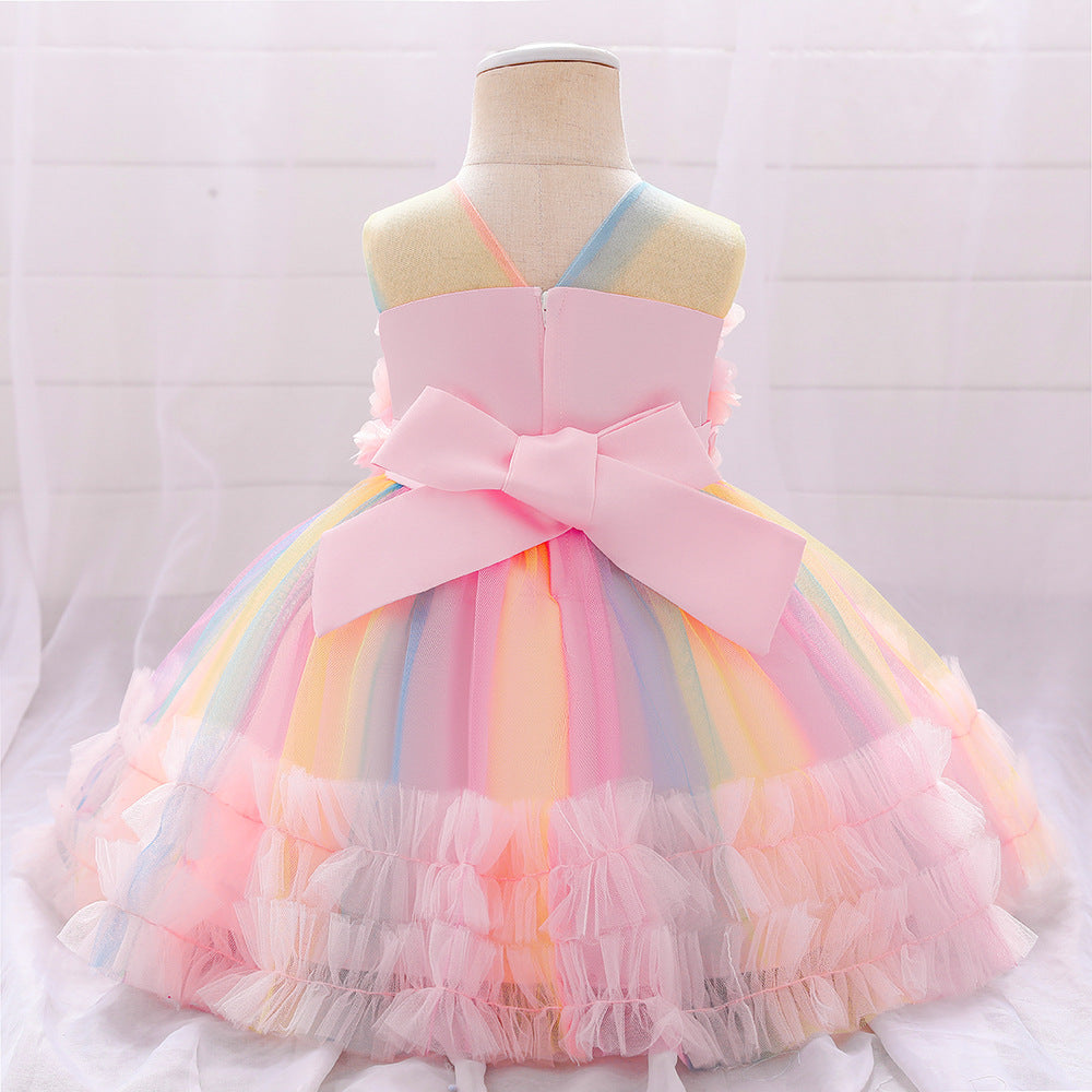 Vestito floreale in tulle per bambini
