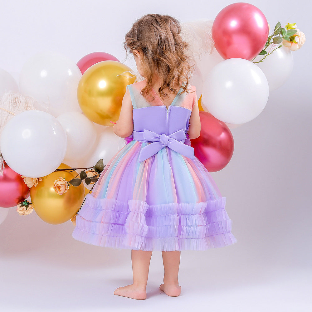 Vestito floreale in tulle per bambini