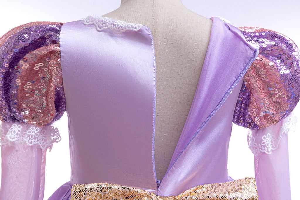 Purple Party Dress with Glitter and Accessories