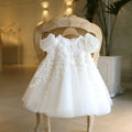 Abito Bambina Floreale Bianco e Tulle