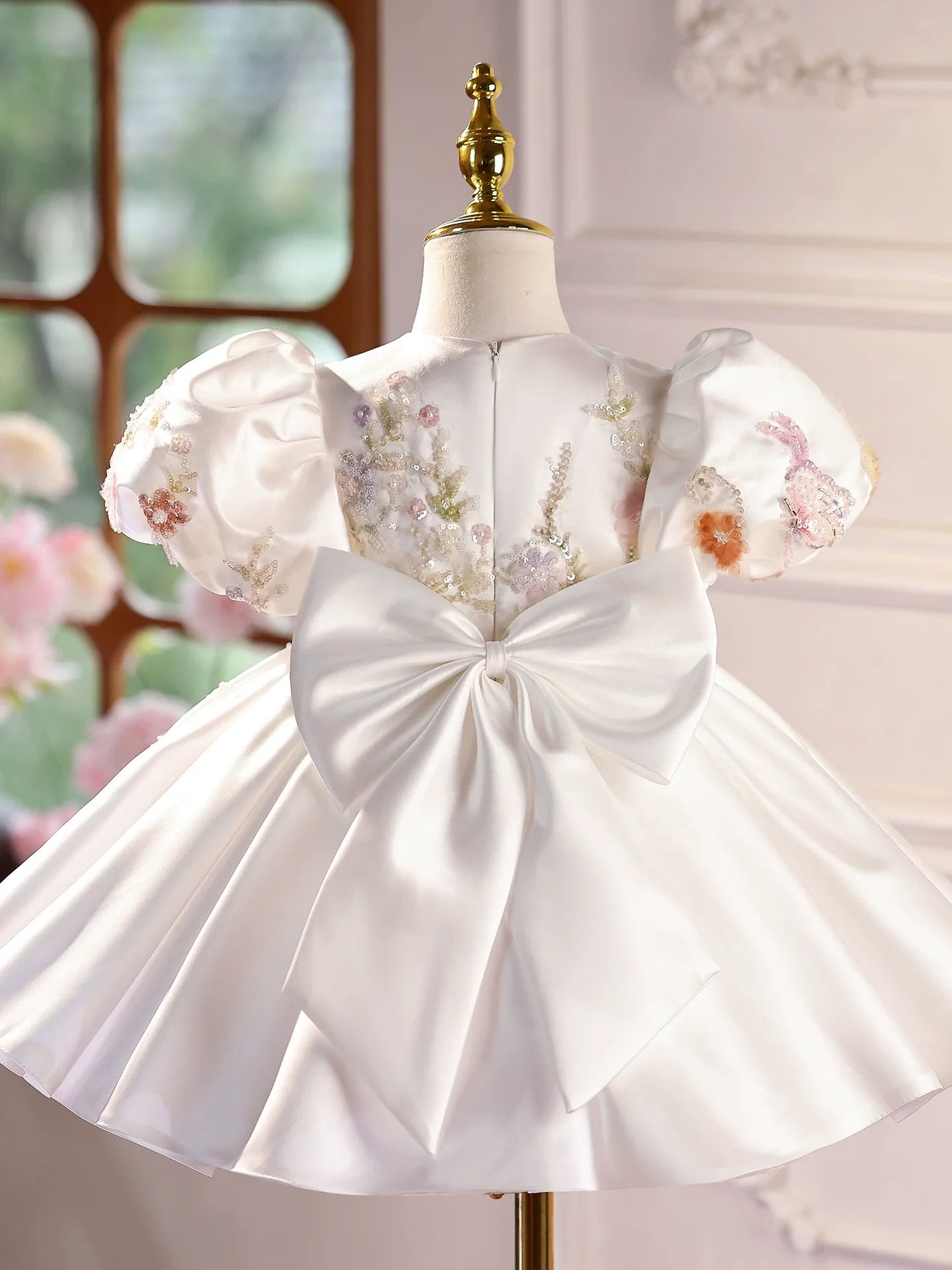 Children's Party Dress Flowers Puffant