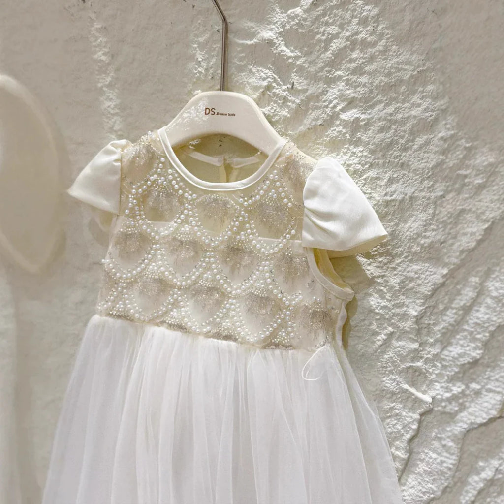 Children's Party Dress With Pearls