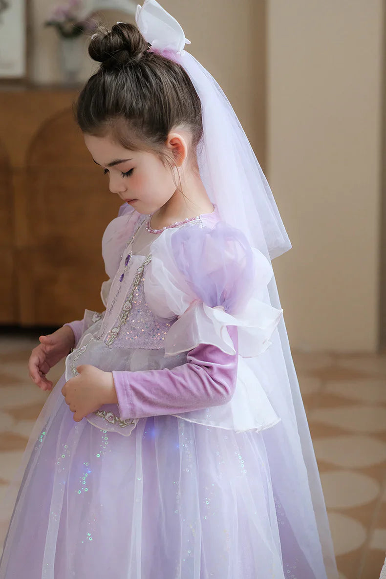 Long Sleeve Shiny Children's Dress