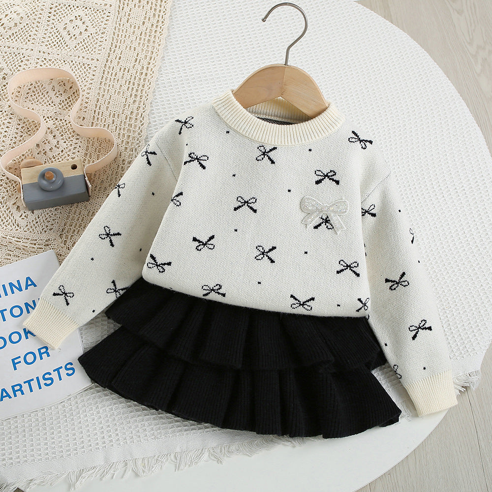 Children's Knitted Set with Bows