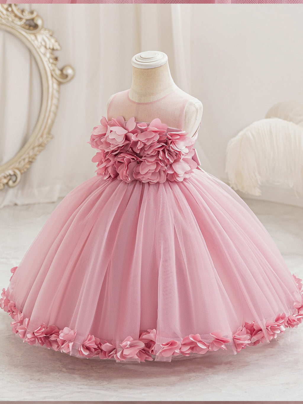Tulle Flowers Children's Party Dress