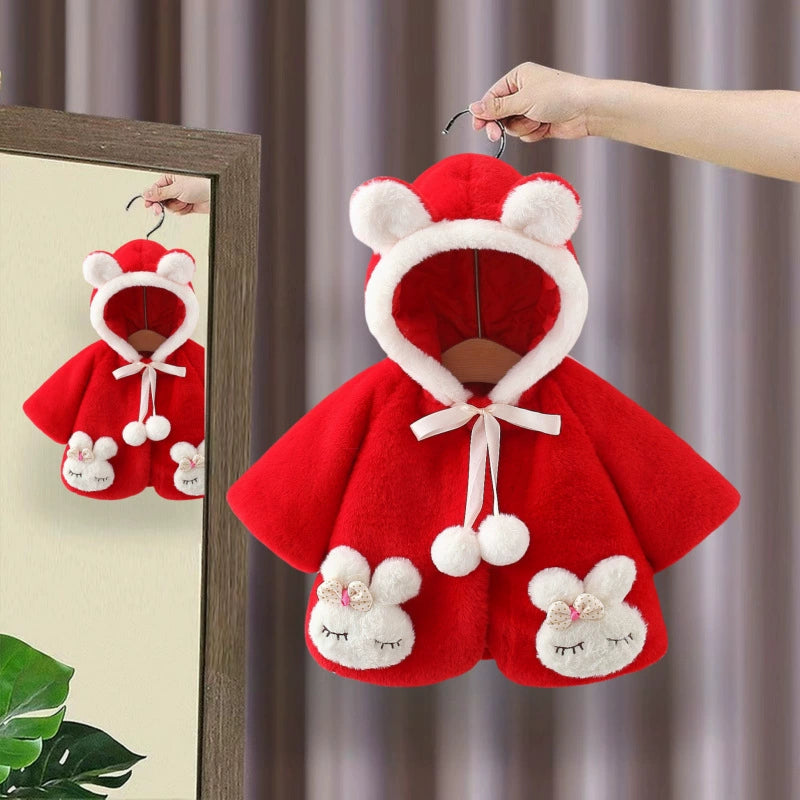 Children's Jacket with Bunny Pom-Poms