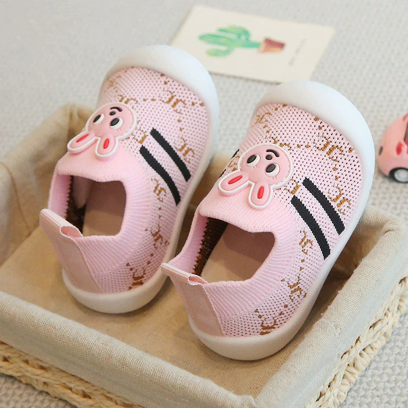 Sneakers per bambini con suola morbida e design a coniglio