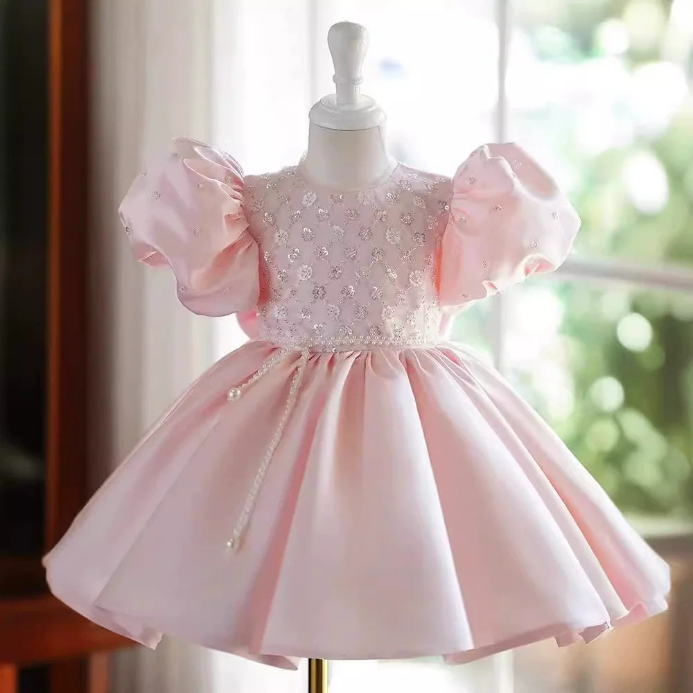 Pink Sequin Children's Party Dress