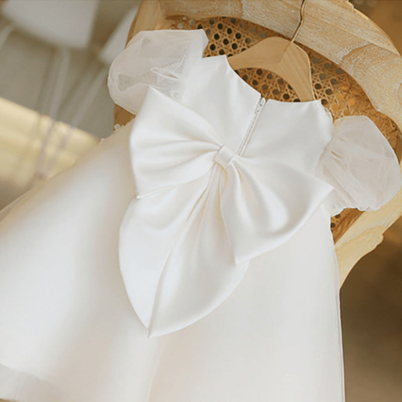 Abito Bambina Floreale Bianco e Tulle