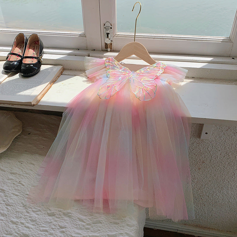 Children's Dress Tulle Flowers and Butterflies
