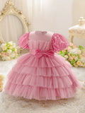 Children's Tulle Dress with Layers and Bow