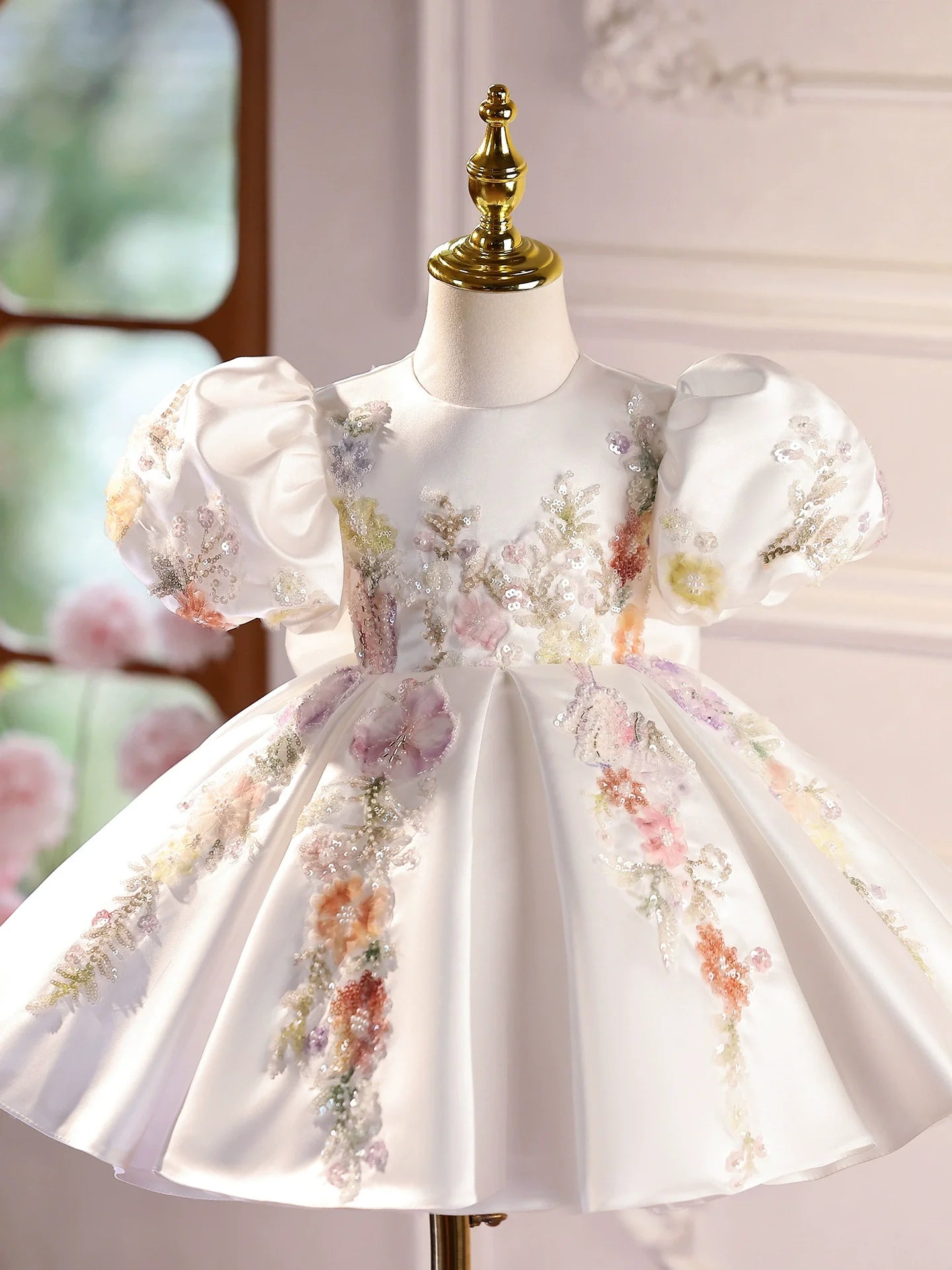 Children's Party Dress Flowers Puffant