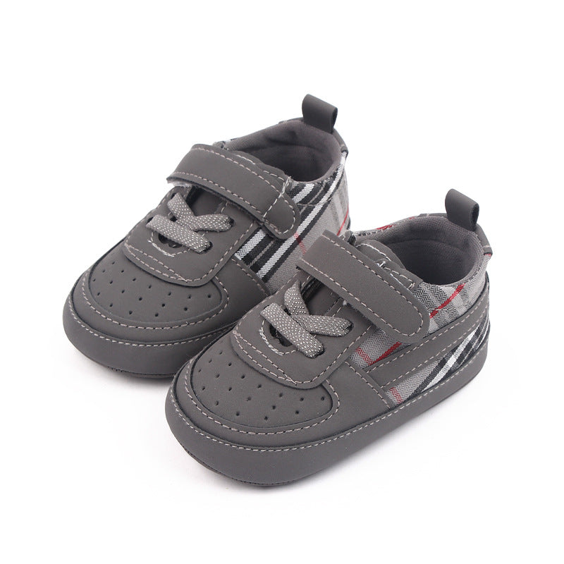 Children's Checkered Sneakers with Velcro