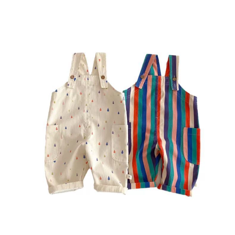 Children Clothes Fashion Overalls Polka Dot Striped Jumpsuits Rompers