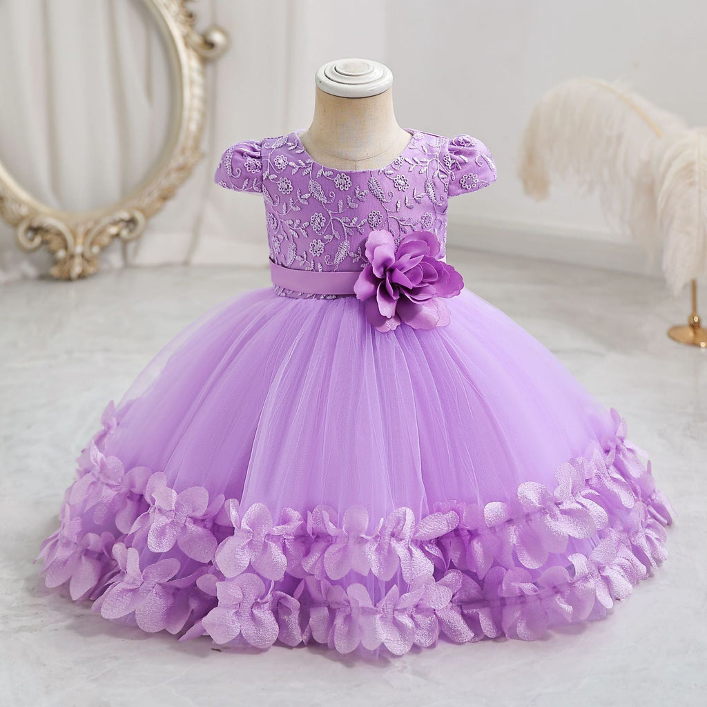 Children's Flower and Tulle Party Dress