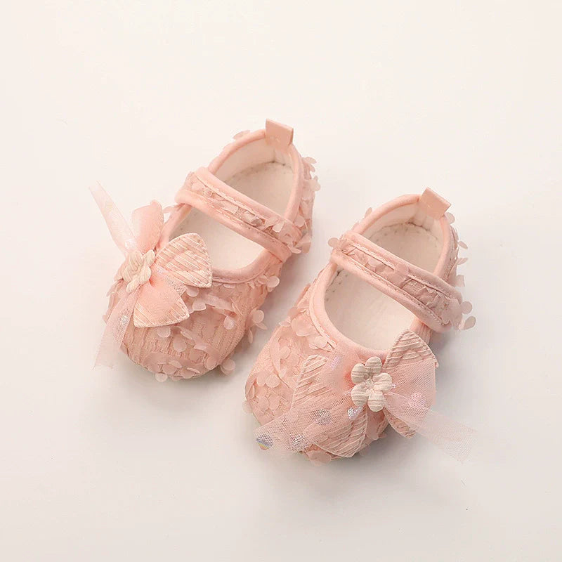 Scarpe per bambini con fiori e fiocchi