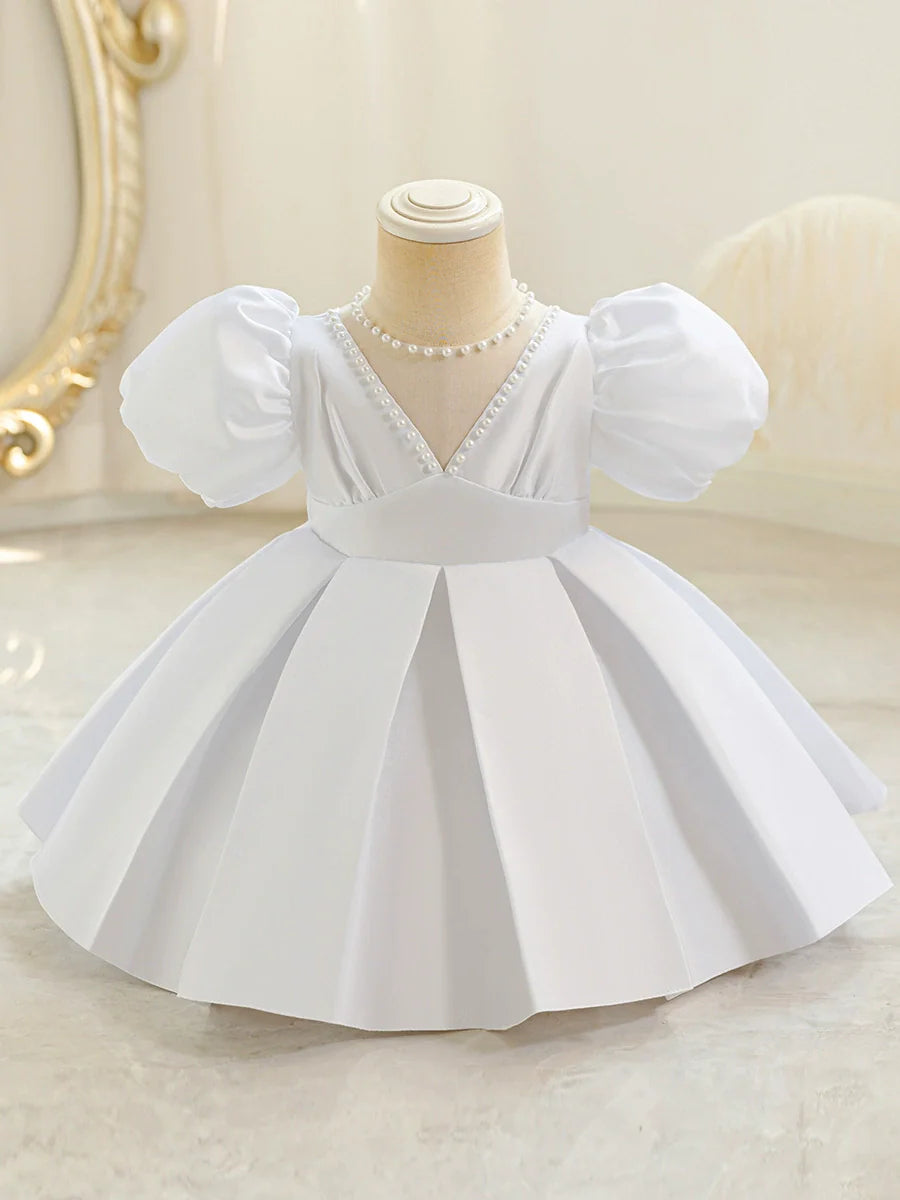 Puffy Party Dress with Pearls