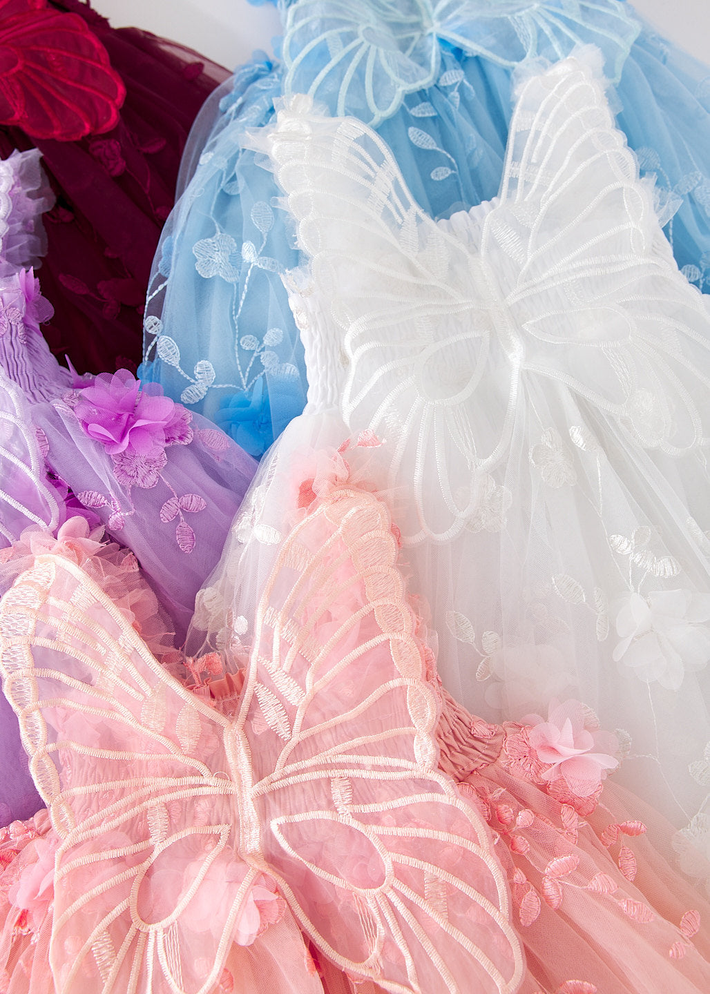 Tulle Dress With Flowers And Little Wings