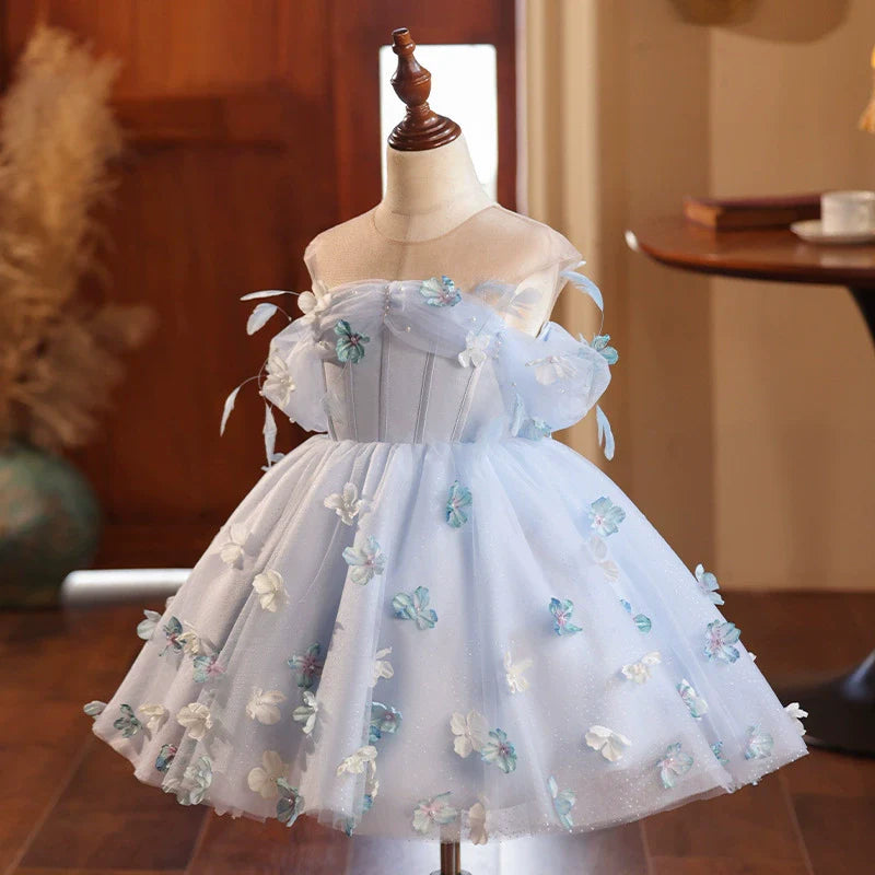 Children's Blue Butterfly Dress