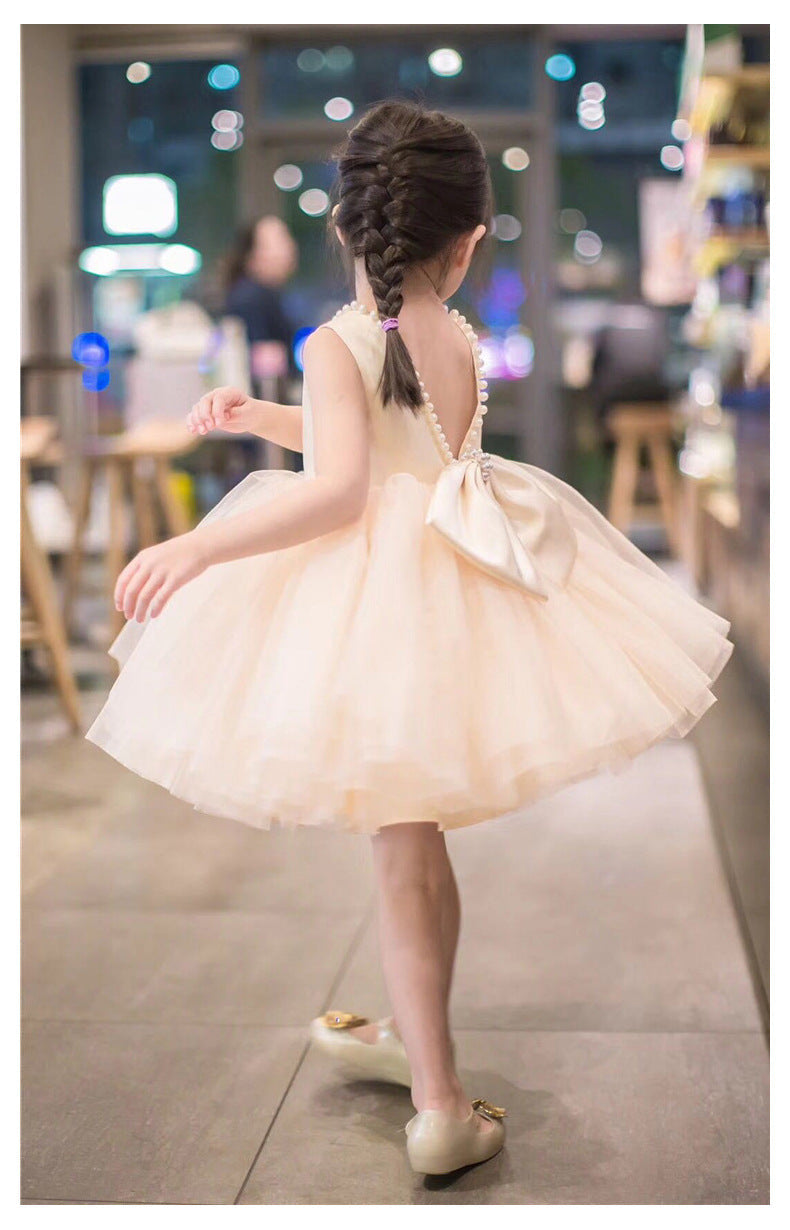 Children's Tulle Dress with Stones and Bow