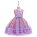Abito da festa con stelle di tulle colorate