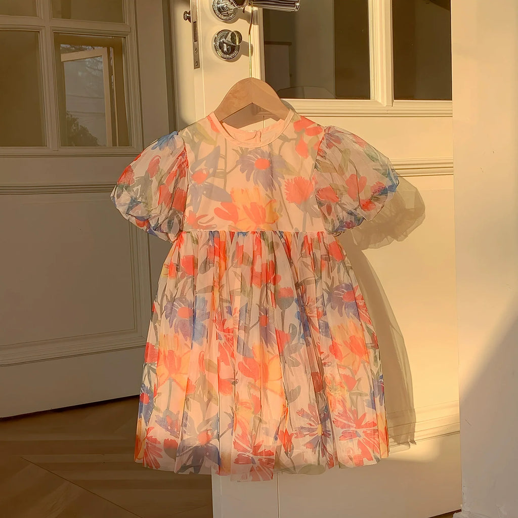 Children's Floral Tulle Dress