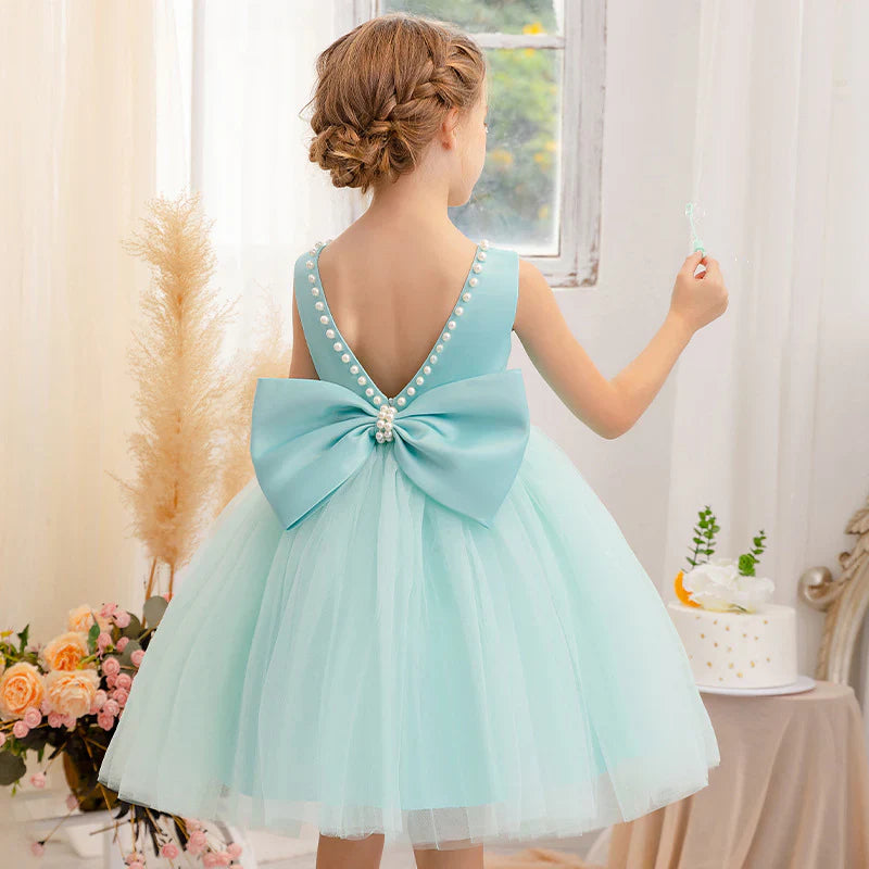 Children's Tulle Dress with Stones and Bow
