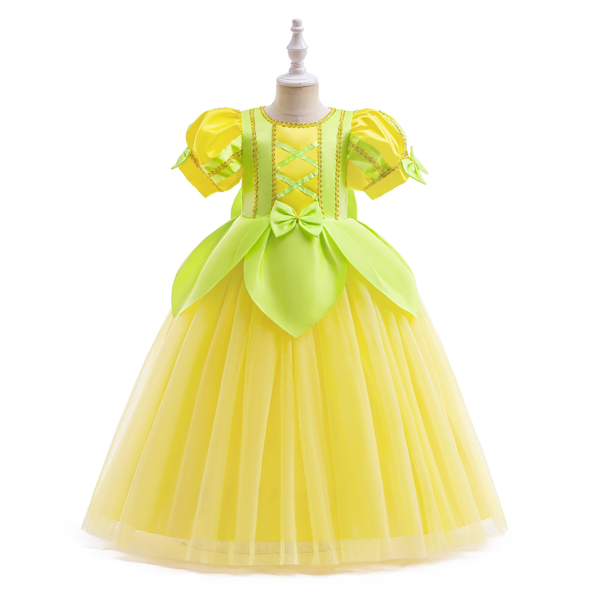 Yellow and Green Party Dress