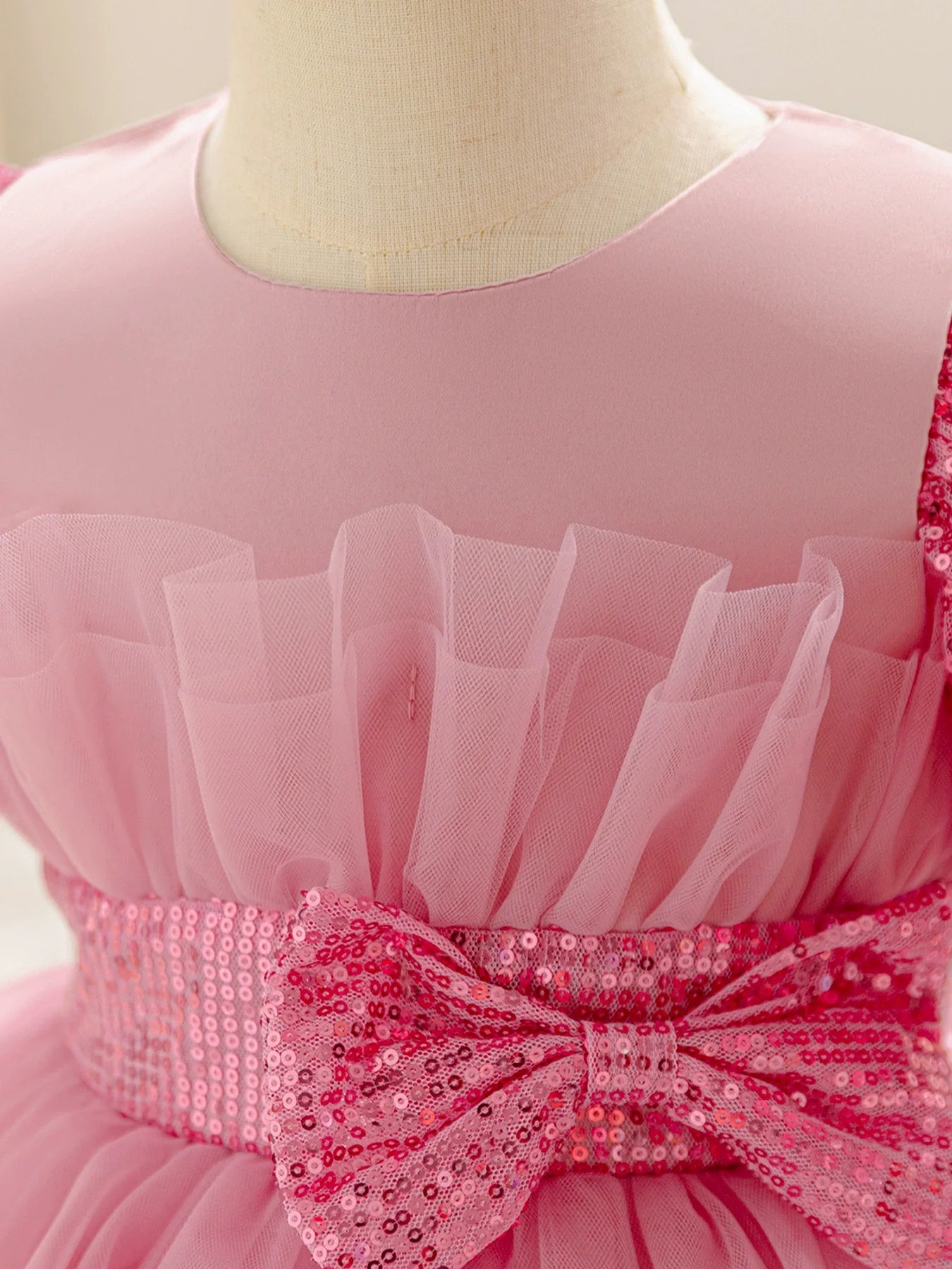 Children's Tulle Dress with Layers and Bow