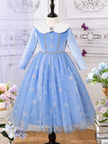 Children's Blue Velvet Dress