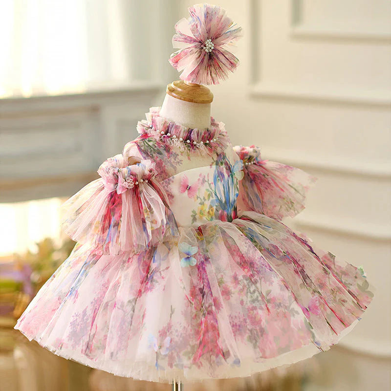 Pink Floral Children's Party Dress