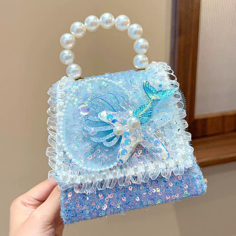 Children's Handbag with Pearl Strap