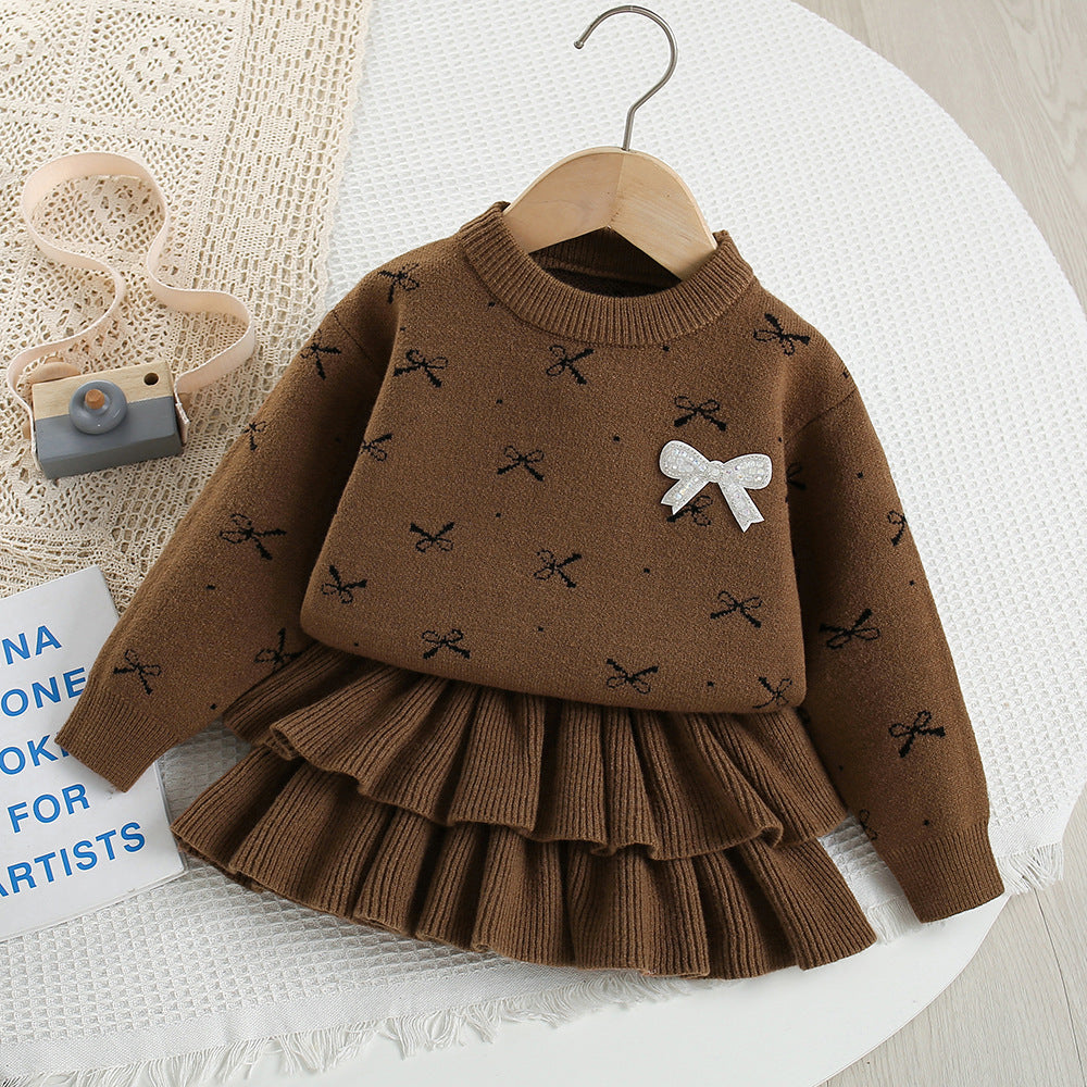 Children's Knitted Set with Bows