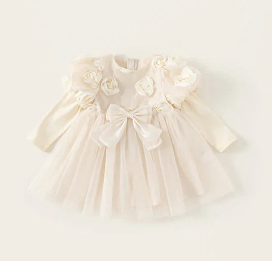 Children's Dress with Flowers and Bow