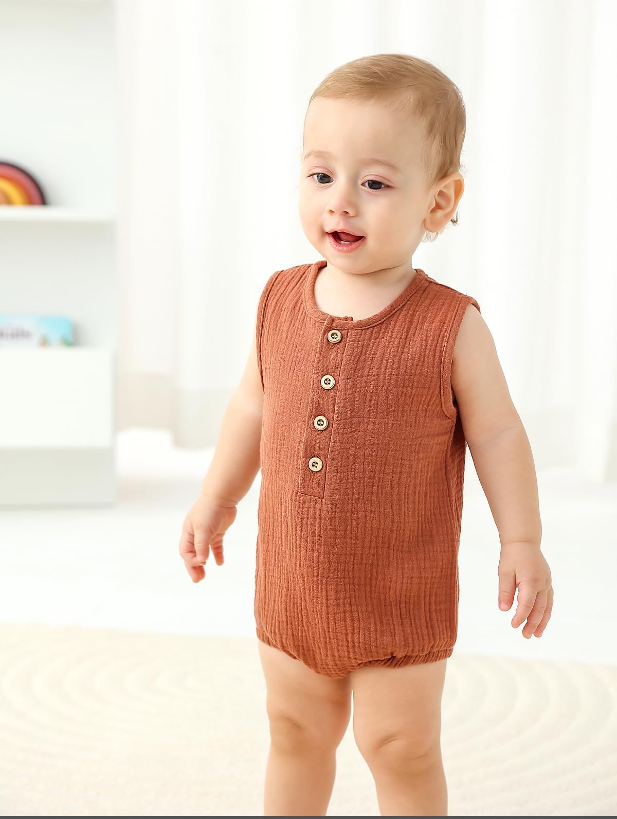 Peleles para bebé, 100 % algodón, sin mangas, shorts, ropa para recién nacido
