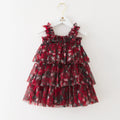 Children's Layered Tulle Dress with Flowers