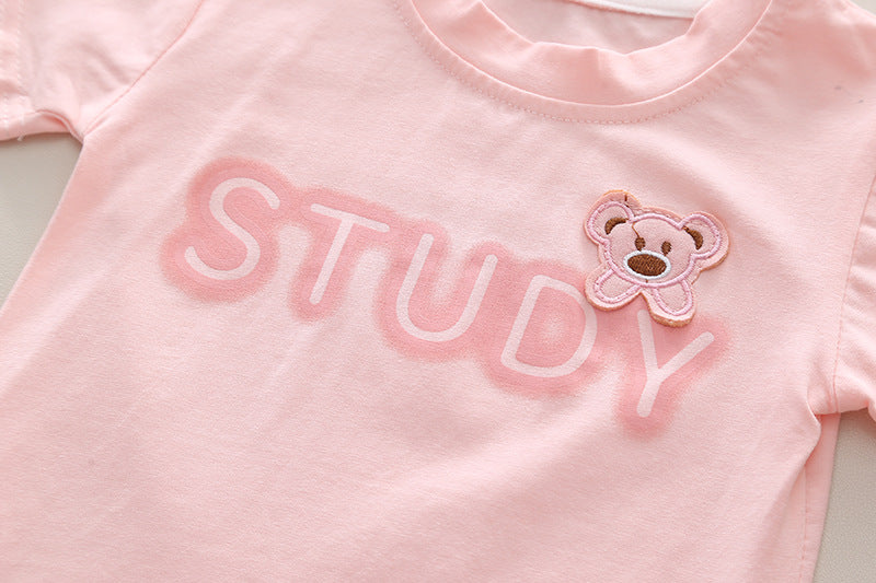Set di Abiti per Bambini Maglietta a Maniche Corte + Gonna 2 pezzi